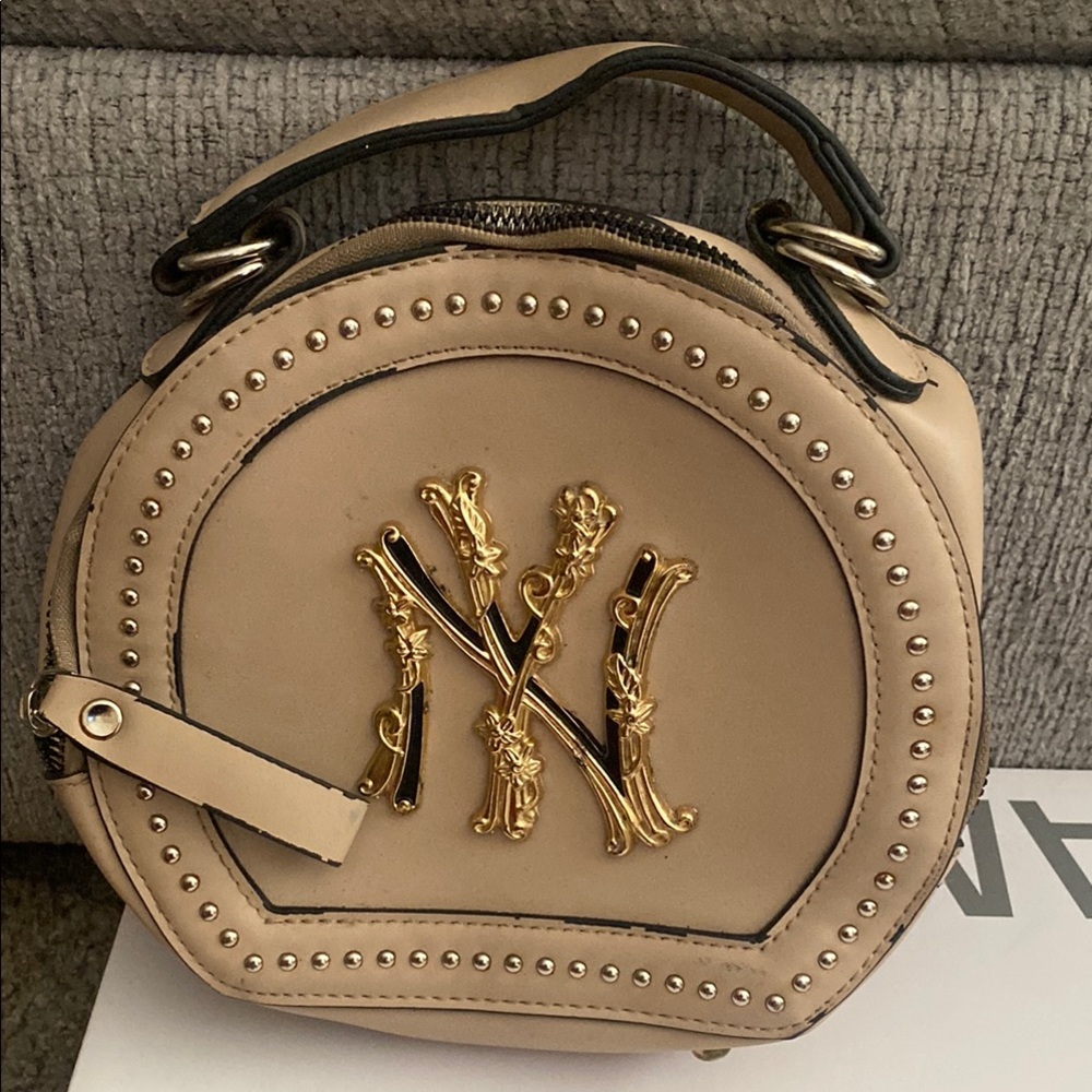 NY Collection Tan Gold Mini Bag with Structured Design